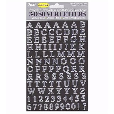Pioneer Letter Stickers Silver