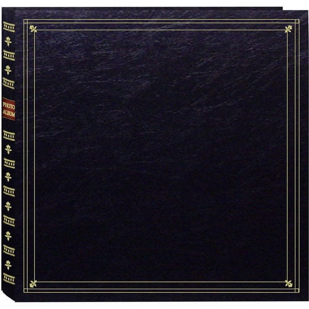 Black Leatherette Photo Album with Gold Accents for 300 Prints
