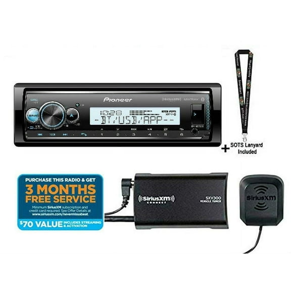 Pioneer MVH-MS512BS Marine Digital Media Receiver with SiriusXM SXV300V1 Radio Tuner Pkg