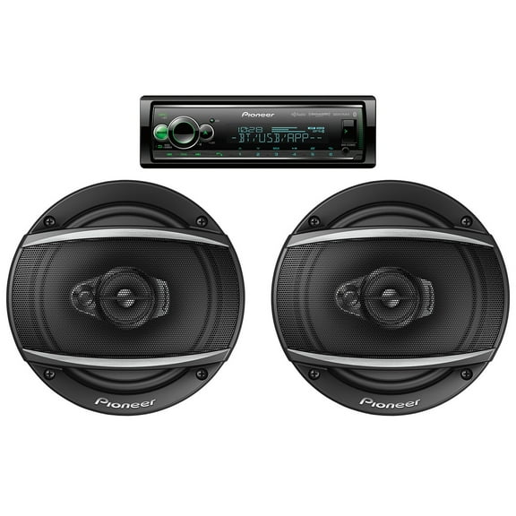 Pioneer MVH-S720BHS Double-Din in-Dash Digital Media Receiver with Bluetooth, HD Radio, and SiriusXM Ready and TS-A1670F A-Series Coaxial Speaker System (3 Way, 6.5")