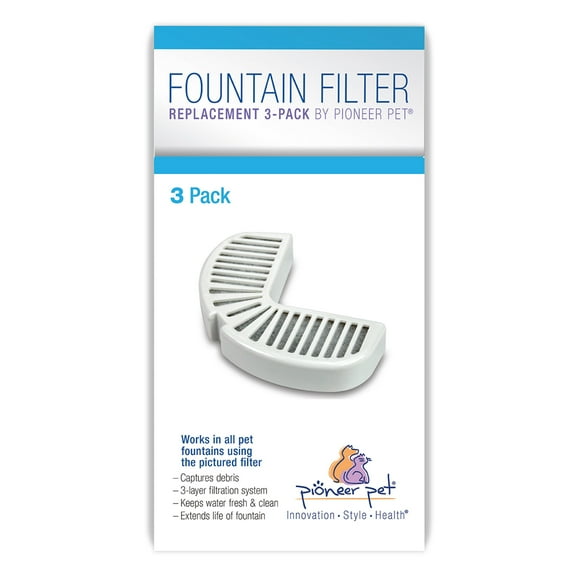 Pioneer Pet Replacement Filters for Stainless Steel Fountains 3 pk