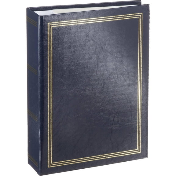 Pioneer Photo Album 4"X6", 2-Up, 400 Memo Pocket 3-Ring Binder Album Navy Blue