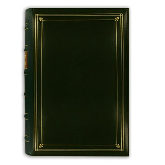 Pioneer Photo Album Bonded Leather Bi-Directional Memo 3 Ring Photo Album, Holds 204 4x6" Photos, 3 Per Page, Hunter Green