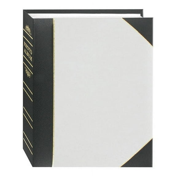 Pioneer Photo Album Ledger Le' Memo Pocket Bound Photo Album, Holds 200 4x6" Photos, 2 Per Page, White