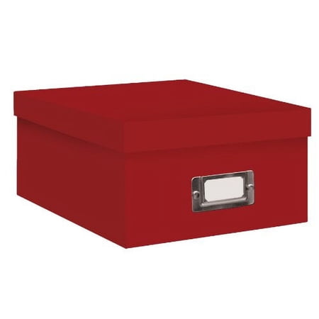 Pioneer Photo Album B-1 Photo/Video Storage Box - Holds 1100 Photos/10 VHS Videos, Bright Red