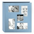 thumbnail image 1 of Pioneer Photo Albums Baby Collage Frame Cover Large Leatherette 240 Pkt 4x6 Photo Album, Blue, 1 of 2