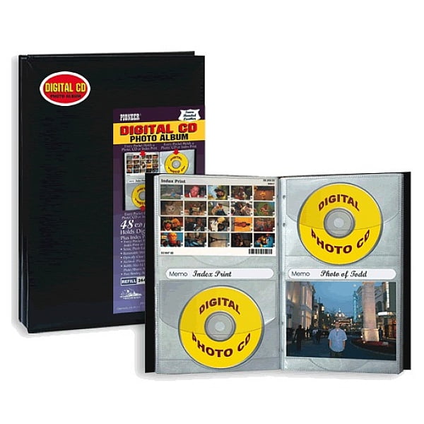 Pioneer Photo Albums CD48 Digital CD Photo Album 48 CDS/4X6 Photo 2-UP Black