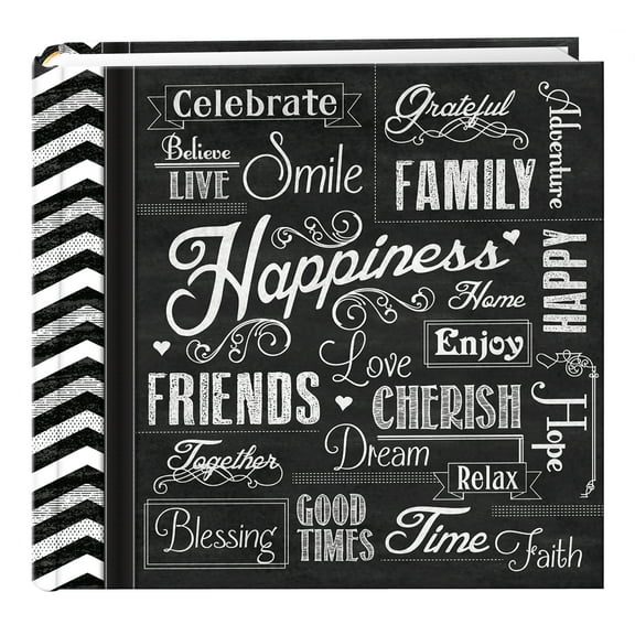 Pioneer Photo Albums Chalkboard 200 pkt 4x6 Photo Album, Happiness
