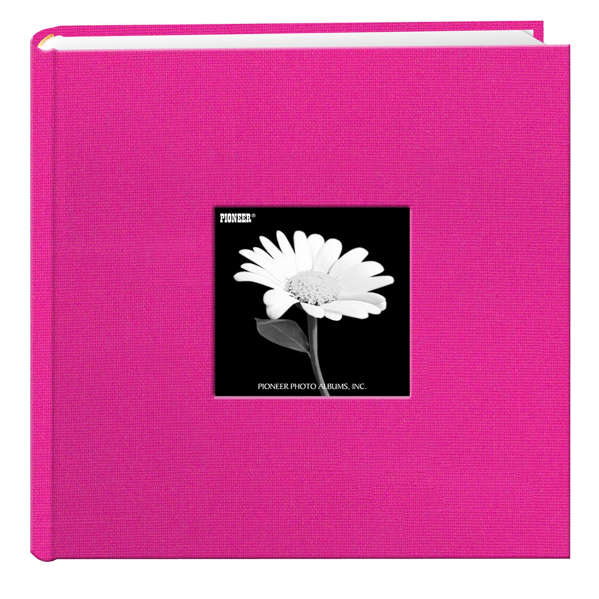 Photo Album Hold 200 4x6 Horizontal Pictures with Memo Faux Leather Pink