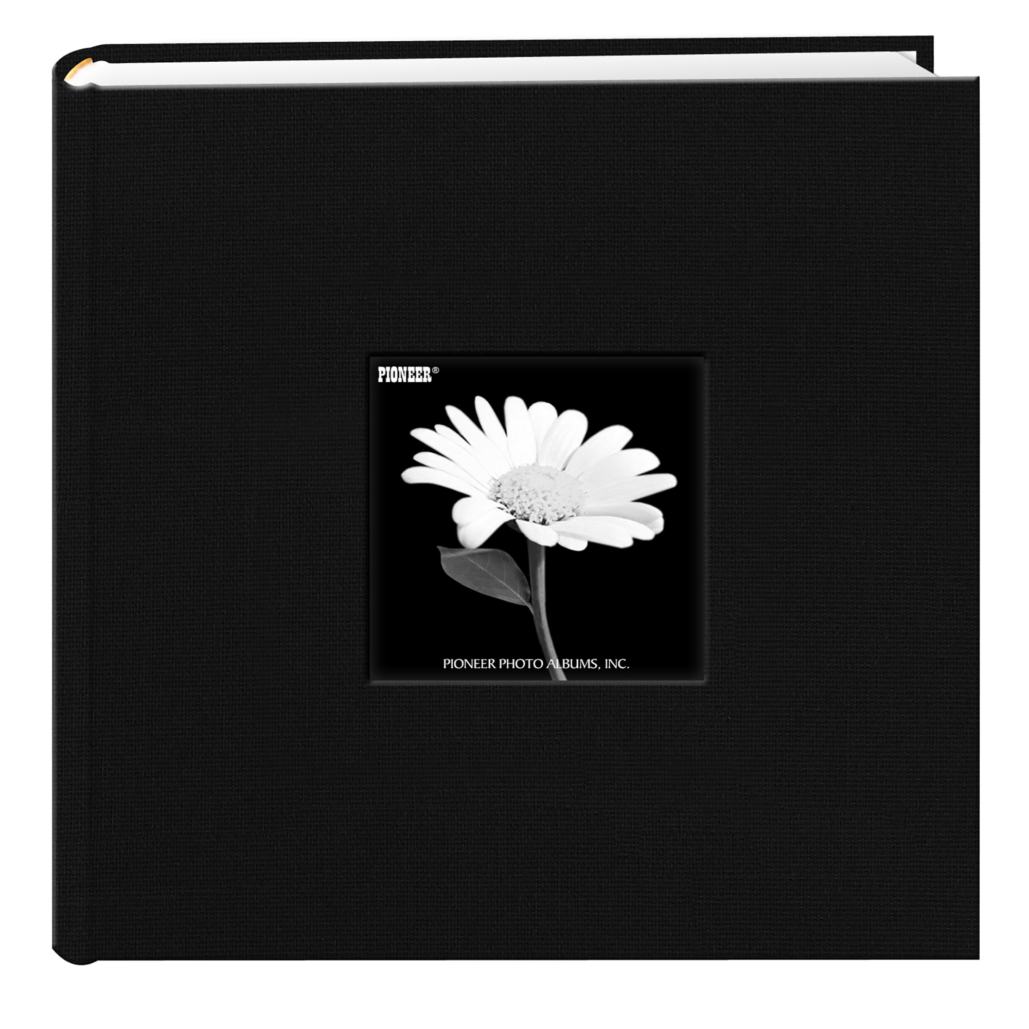 Pioneer Photo Albums Fabric Frame 200 Pkt 4x6 Photo Album, Deep Black