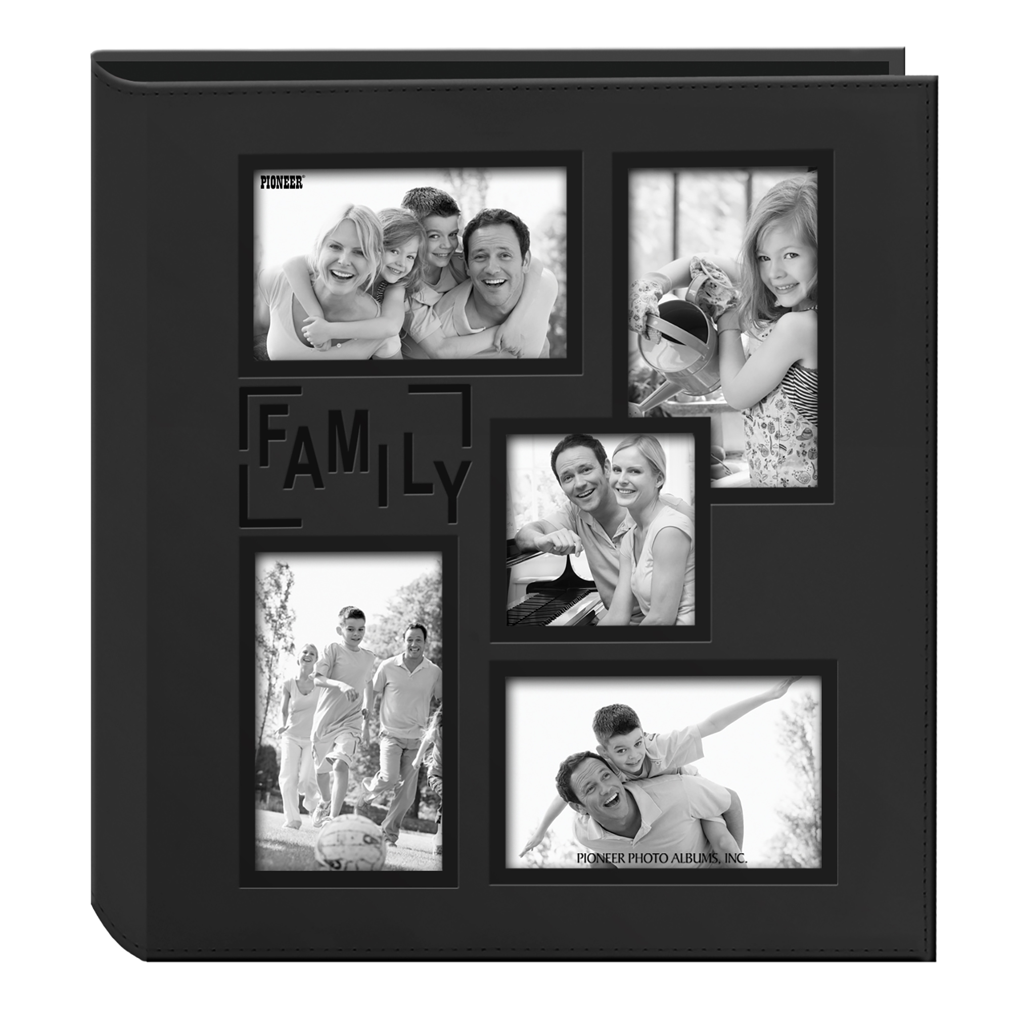 Pioneer Photo Albums Family Collage Frame Cover Large Leatherette 240 Pkt 4x6 Photo Album, Black - image 1 of 2