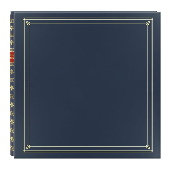 Pioneer Photo Albums Large Page 4x6 Memo Pkt Leatherette Photo Album, Bay Blue