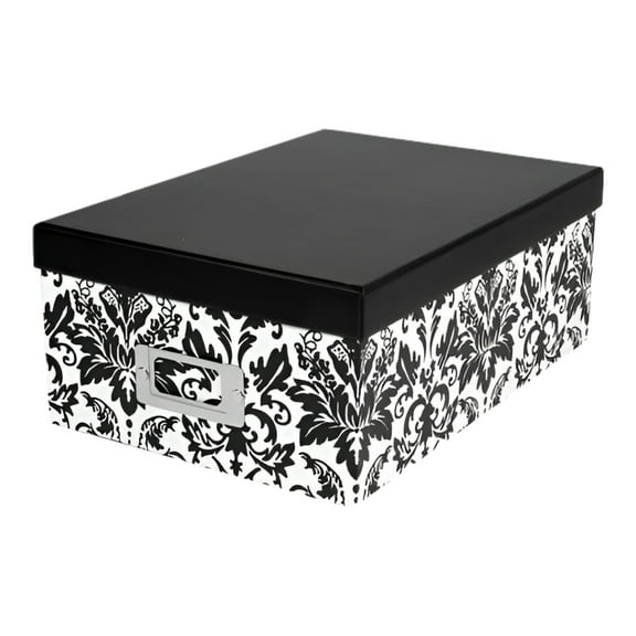 Pioneer Photo Albums Photo Storage Box (Black/White Damask)