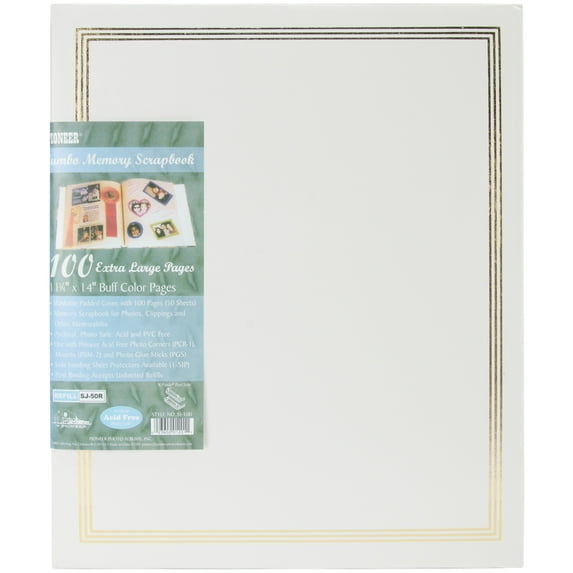 Pioneer Photo Albums XL 100 Beige Page Scrapbook (50 Sheets), White