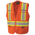 thumbnail image 1 of Pioneer Zip-Up Snap Break Away Safety Vest  - Color:  Hi-Vis Orange  - Size: M, 1 of 5
