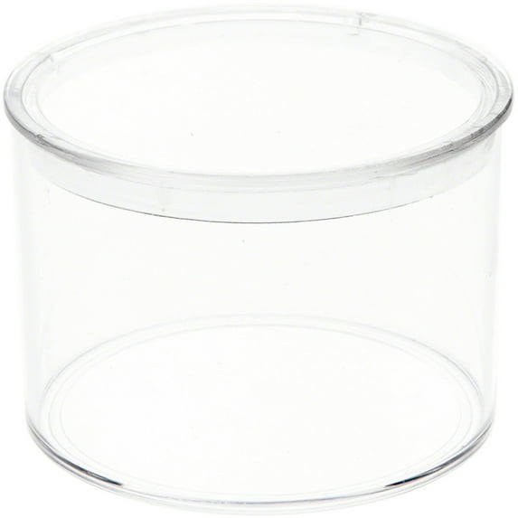 Pioneer Plastics 002C Clear Extra Small Round Plastic Container, 2" W x 1.4375" H, Pack of 48