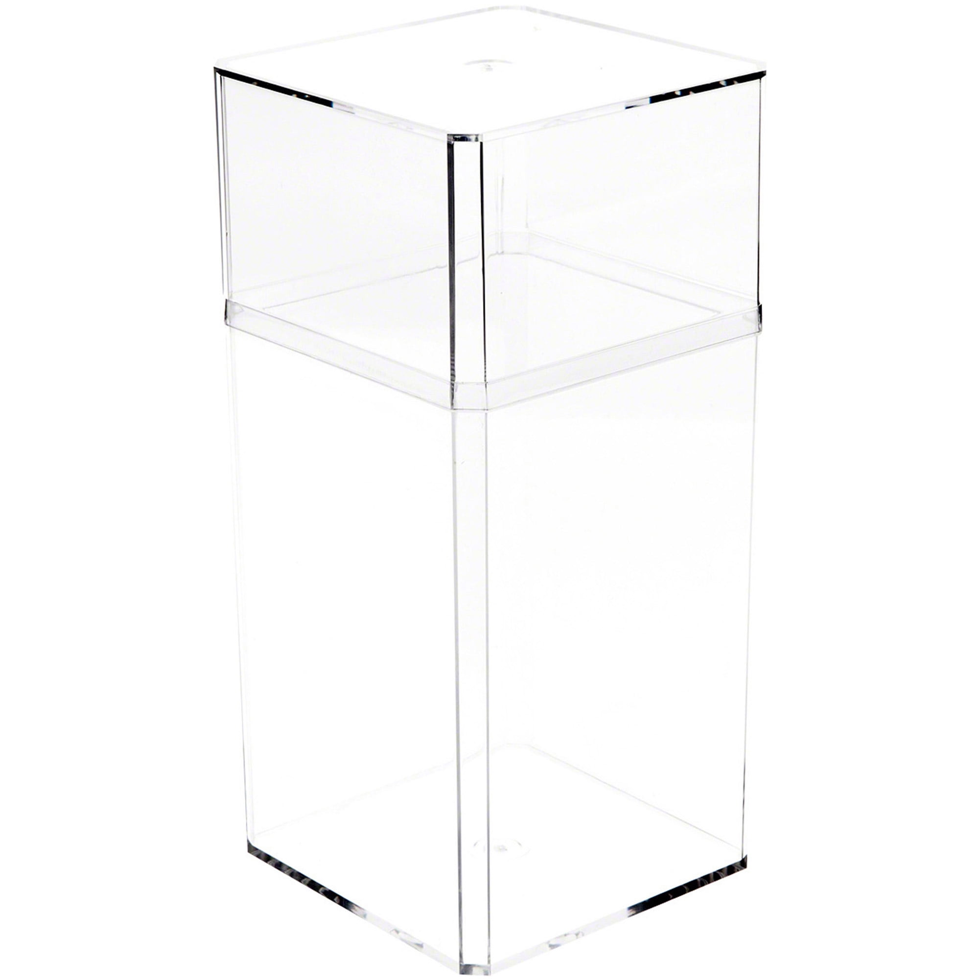 Pioneer Plastics 048C Clear Large Tall Rectangular Plastic Container, 3 ...