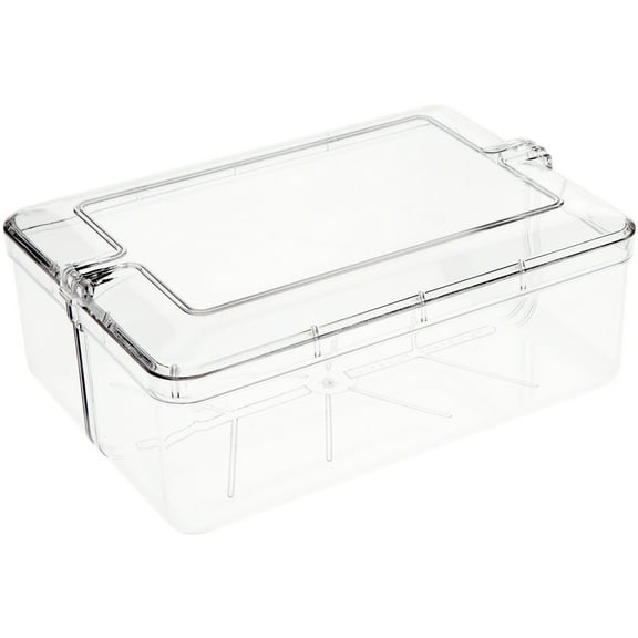 Pioneer Plastics 049C Clear Rectangular Plastic Container, 6.75" W x 4.8125" D x 2.375" H, Pack of 2