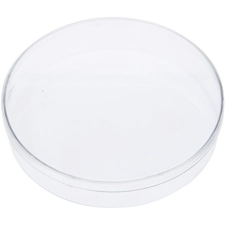 Pioneer Plastics 056C Clear Round Petri Dish Plastic Container, 4.3125" W x 0.875" H, Pack of 12