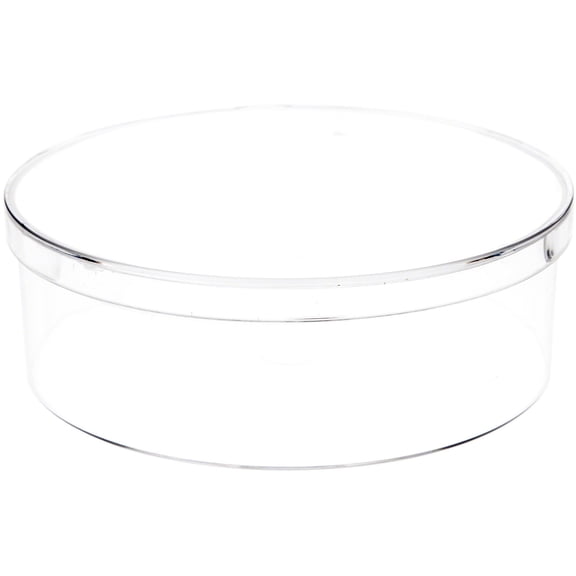 Pioneer Plastics 058C Clear Round Plastic Container, 4.375" W x 1.4375" H, Pack of 4