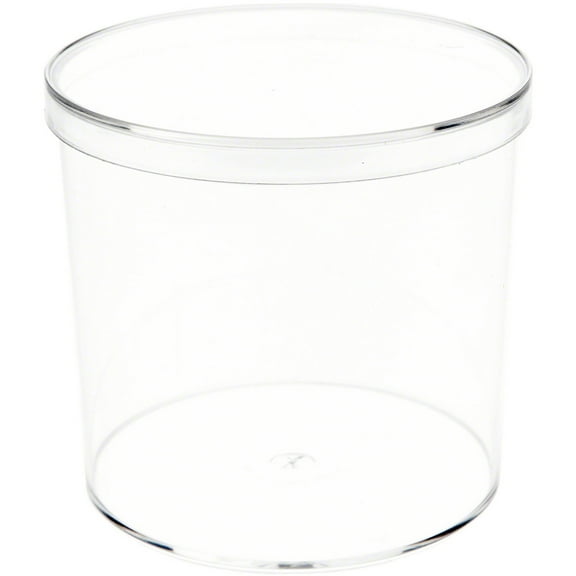 Pioneer Plastics 115C Clear Cylinder Plastic Container, 3.375" W x 3.125" H, Pack of 12