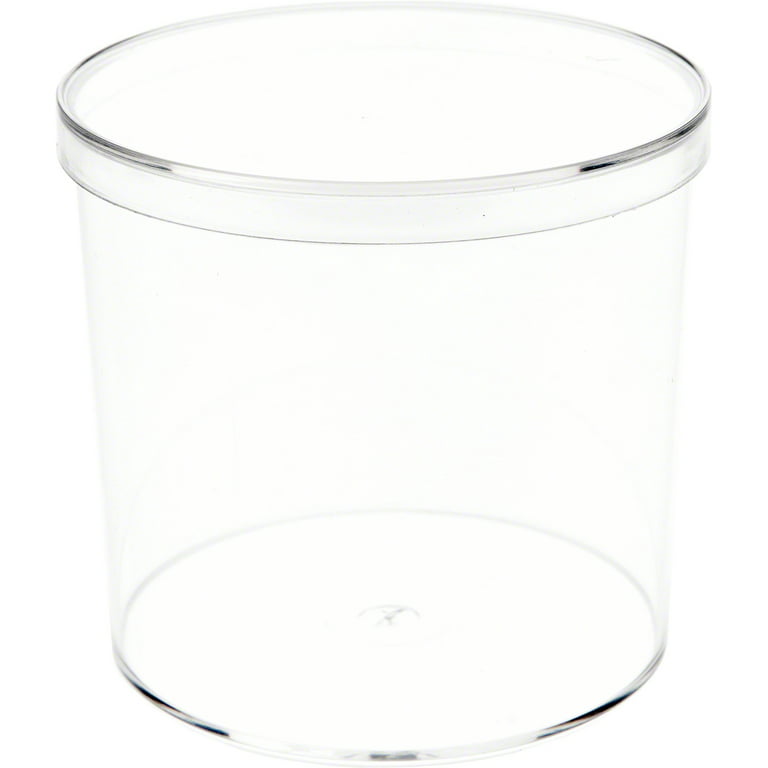 Pioneer Plastics Clear Cylinder Plastic Container, 3.375 inch W x 3.125 inch H, Pack of 2, Size: 3.375 x 3.125