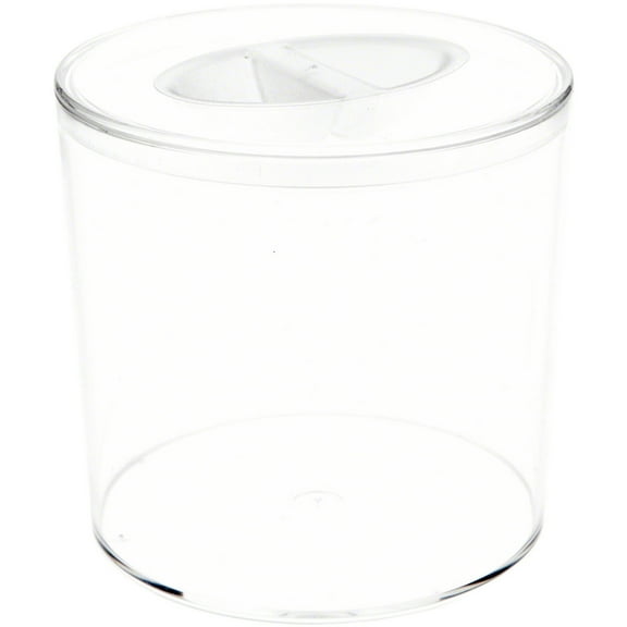 Pioneer Plastics 116C Clear Cylinder Plastic Container with Pinch Style Lid, 3.375" W x 3.125" H