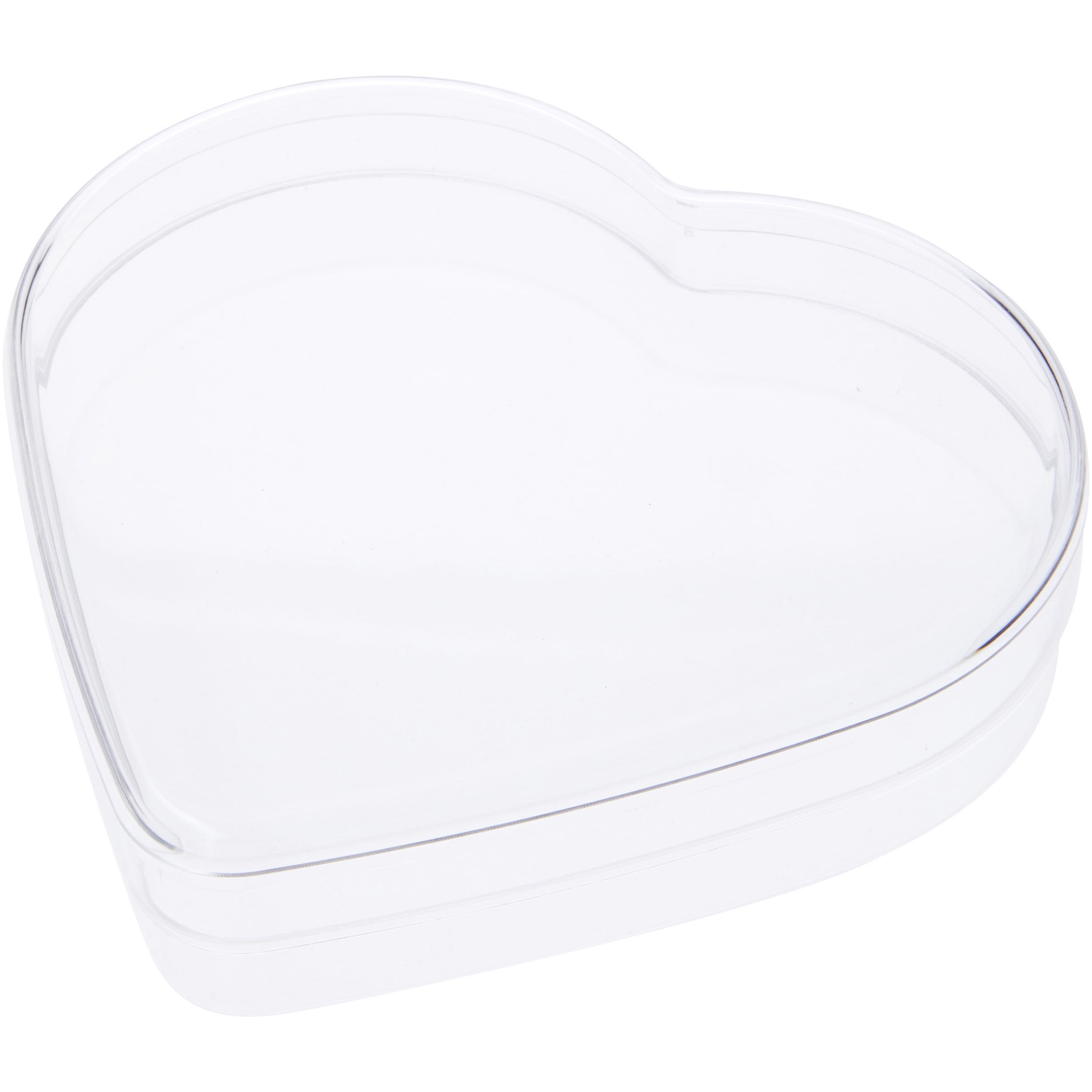 Pioneer Plastics 174C Clear Heart Shaped Plastic Container, 6" W x 1.