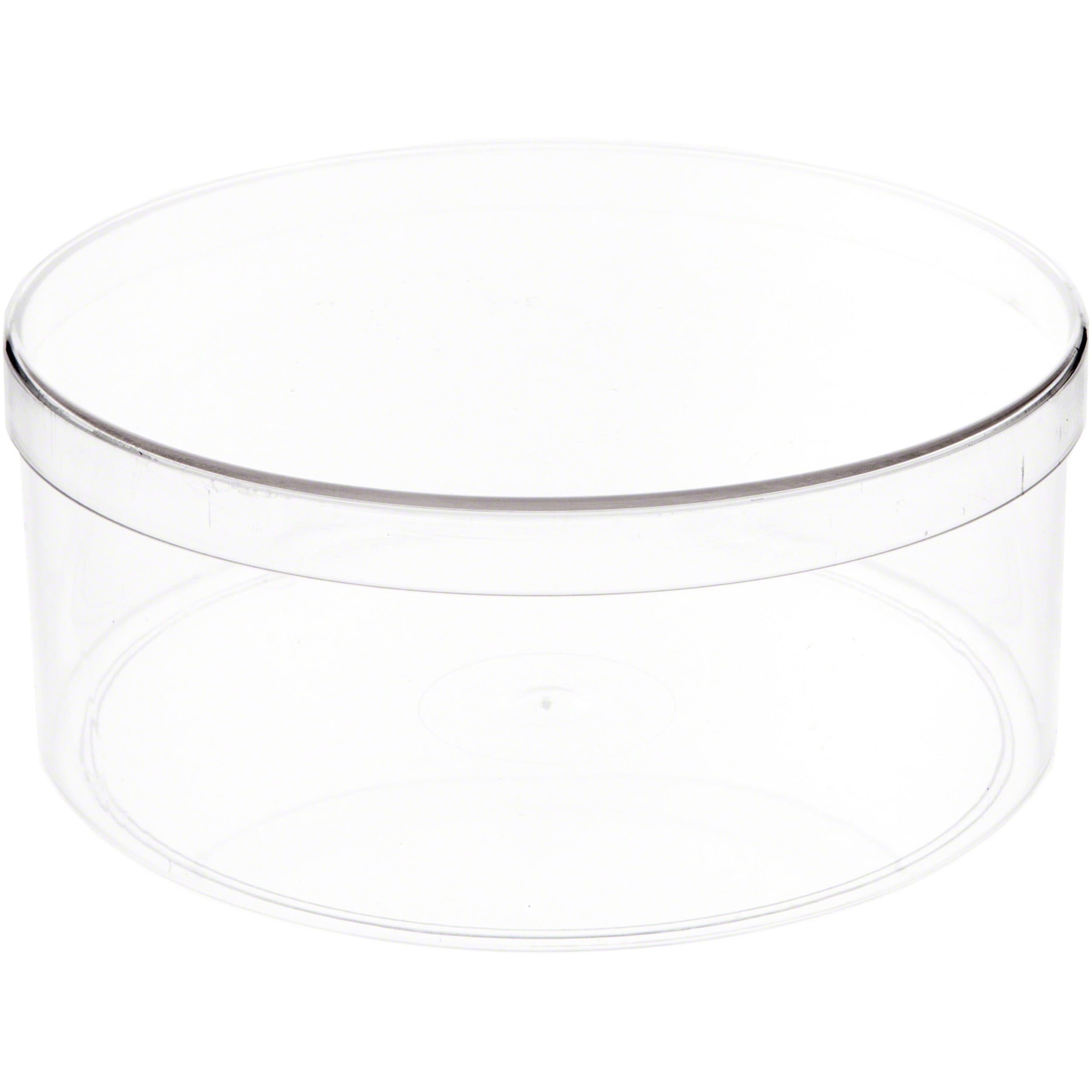 Clear Round Plastic Storage Containers Set of 4