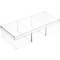 thumbnail image 1 of Pioneer Plastics 182C Clear Rectangular Plastic Container with Dividers, 6.75" W x 3.1875" D x 1.625" H, Pack of 2, 1 of 4