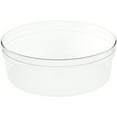 thumbnail image 1 of Pioneer Plastics 183C Clear Round Plastic Container with Frosted Bottom, 6.875" W x 2.625" H, 1 of 5