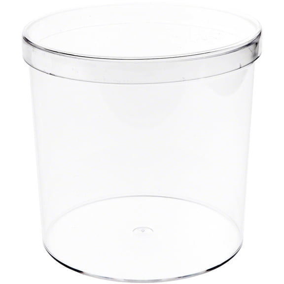Pioneer Plastics 190C Clear Round Plastic Container, 5.125" W x 5.125" H, Pack of 12