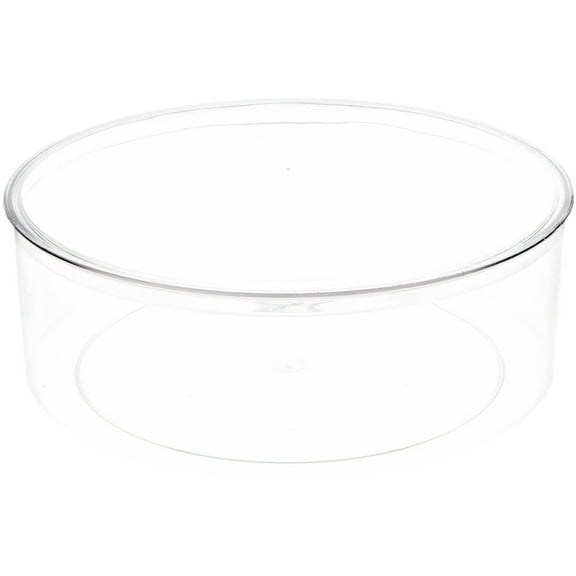 Pioneer Plastics 250C Clear Large Round Plastic Container, 9.9375" W x 3.5625" H