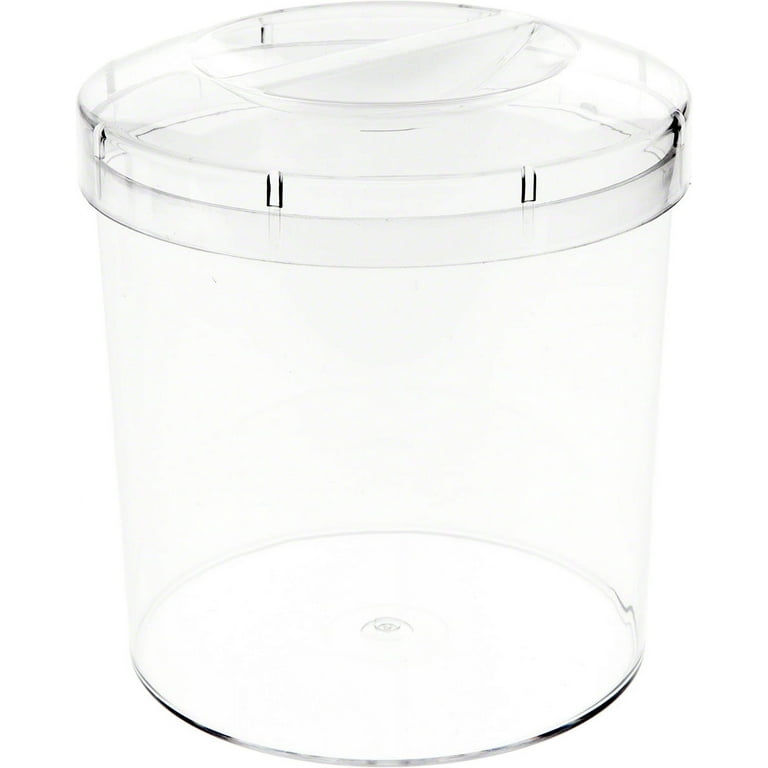 Pioneer Plastics 269C Clear Round Plastic Container with Pinch Style Lid,  5.125 W x 5.125 H 