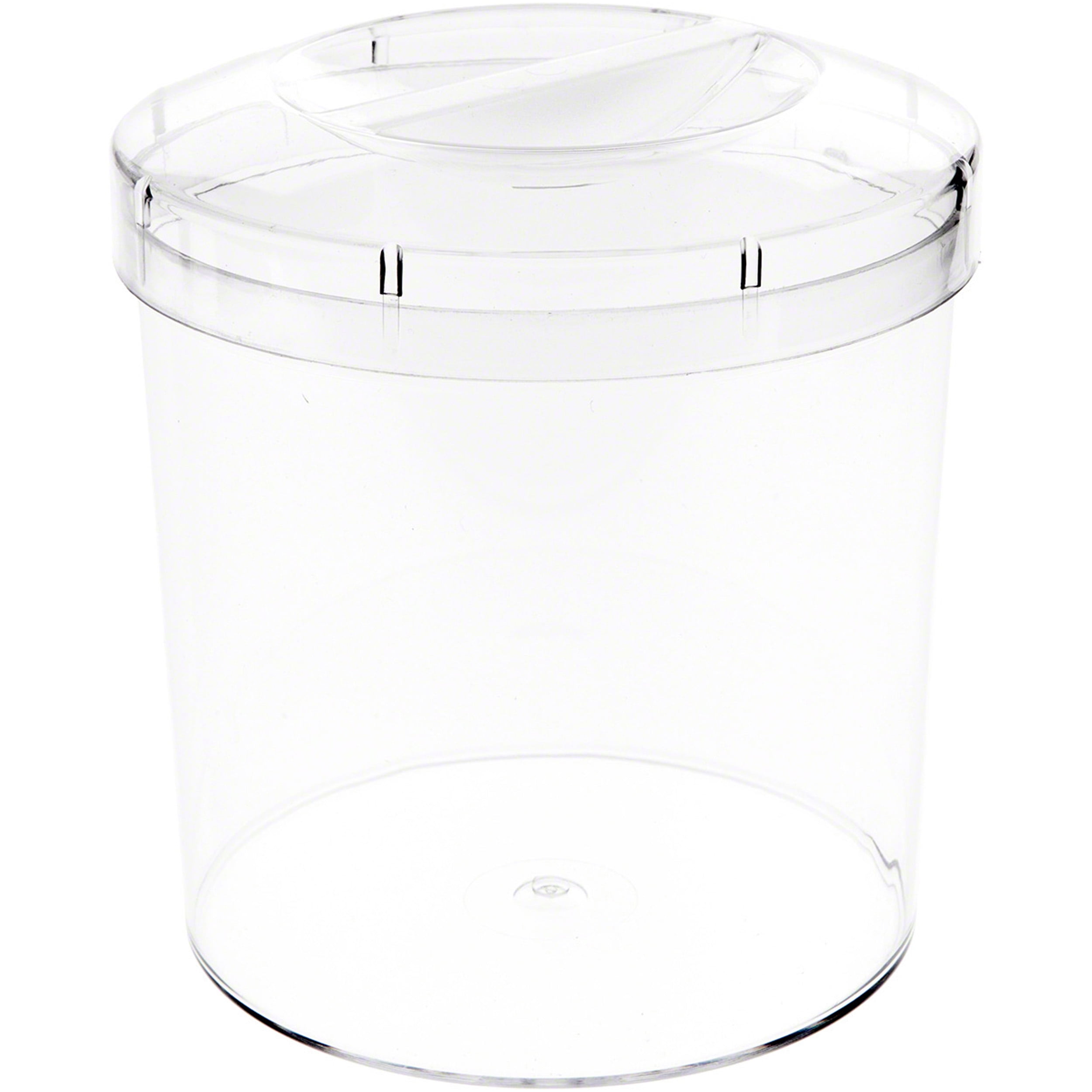 Pioneer Plastics 269C Clear Round Plastic Container with Pinch Style Lid 5.125