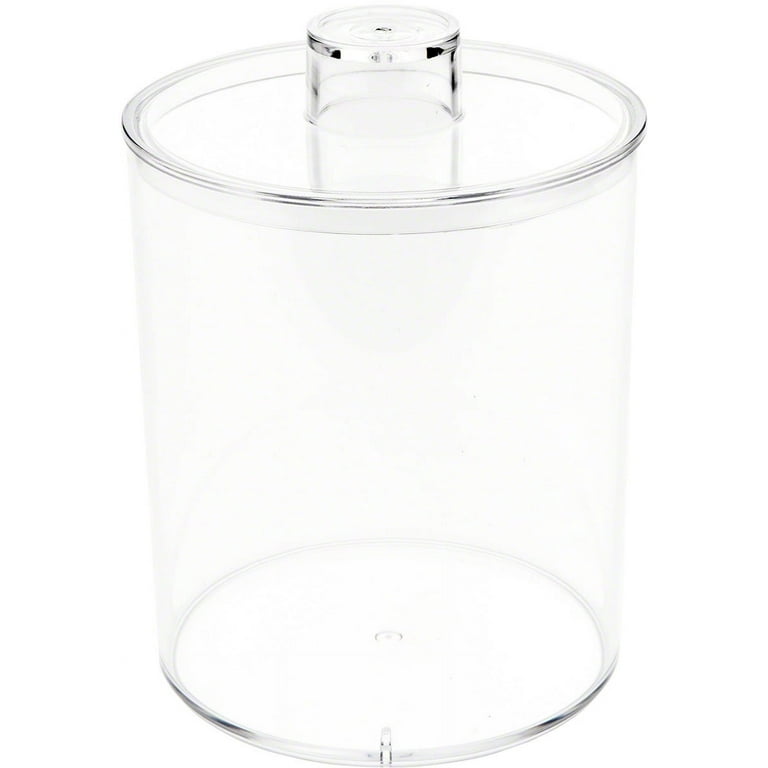 Pioneer Plastics 289C Clear Round Plastic Container with Pinch Style Lid,  7.9375 W x 7.5 H, Pack of 2