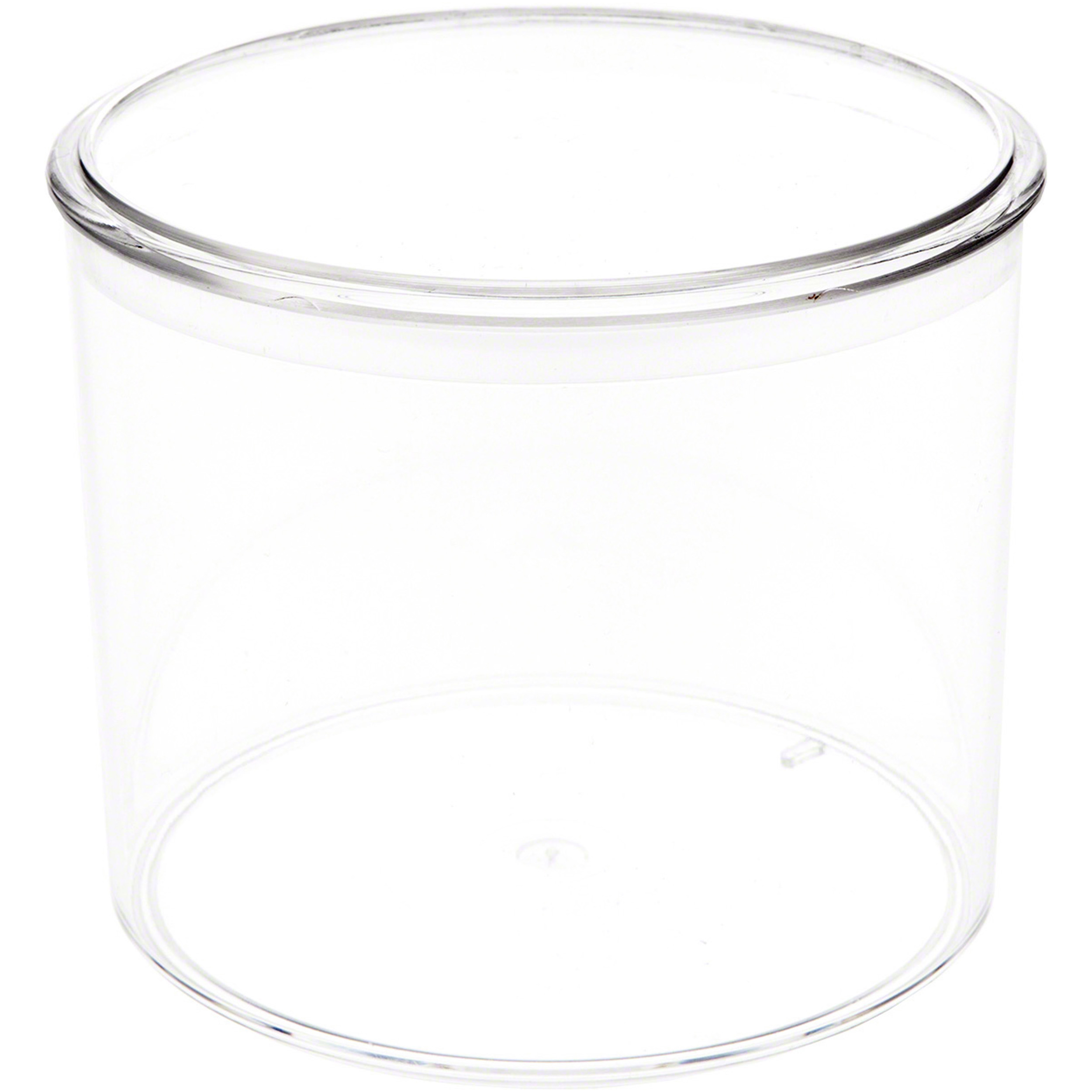 Pioneer Plastics 283C Clear Round Plastic Container, 4.0625" W x 3.4375