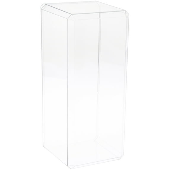 Pioneer Plastics 355CD Clear Plastic Beveled Edge Display Case (Mirrored), 5" W x 5.5" D x 13" H (Mailer Box), Pack of 2