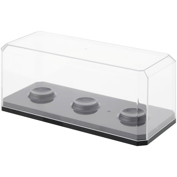 Pioneer Plastics Plastic 3 Golf Ball Display Case with Base, 6.125" W x 2.625" D x 2.25" H