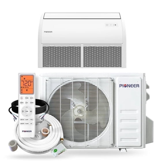 Pioneer Quantum Ultra 18,000 BTU 20.5 SEER2 230V Floor/Ceiling/Low-Wall Ductless Mini-Split Air Conditioner Inverter Heat Pump Full Set