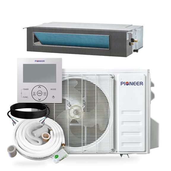 Pioneer Quantum Ultra 22,000 BTU 19 SEER2 230V Ceiling Concealed Ducted Mini-Split Air Conditioner Inverter Heat Pump Full Set