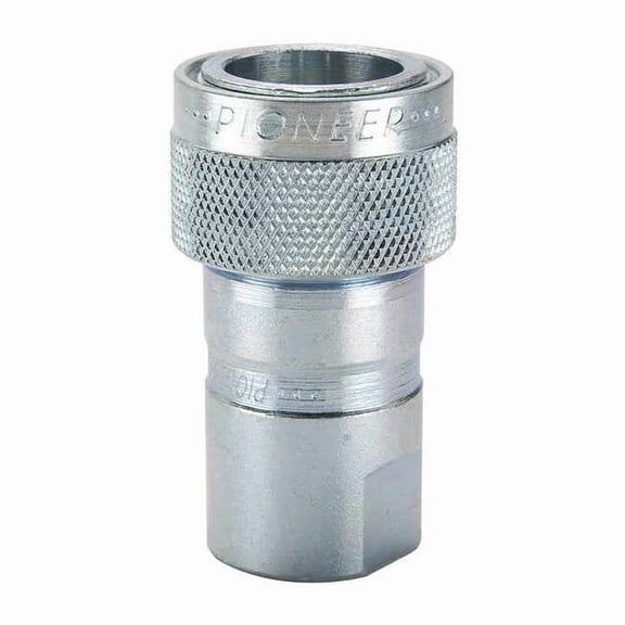 Hydraulic Quick Connect Hose Coupling, Steel Body, Sleeve Lock, 3/4"-16 Thread Size, 4000 Series