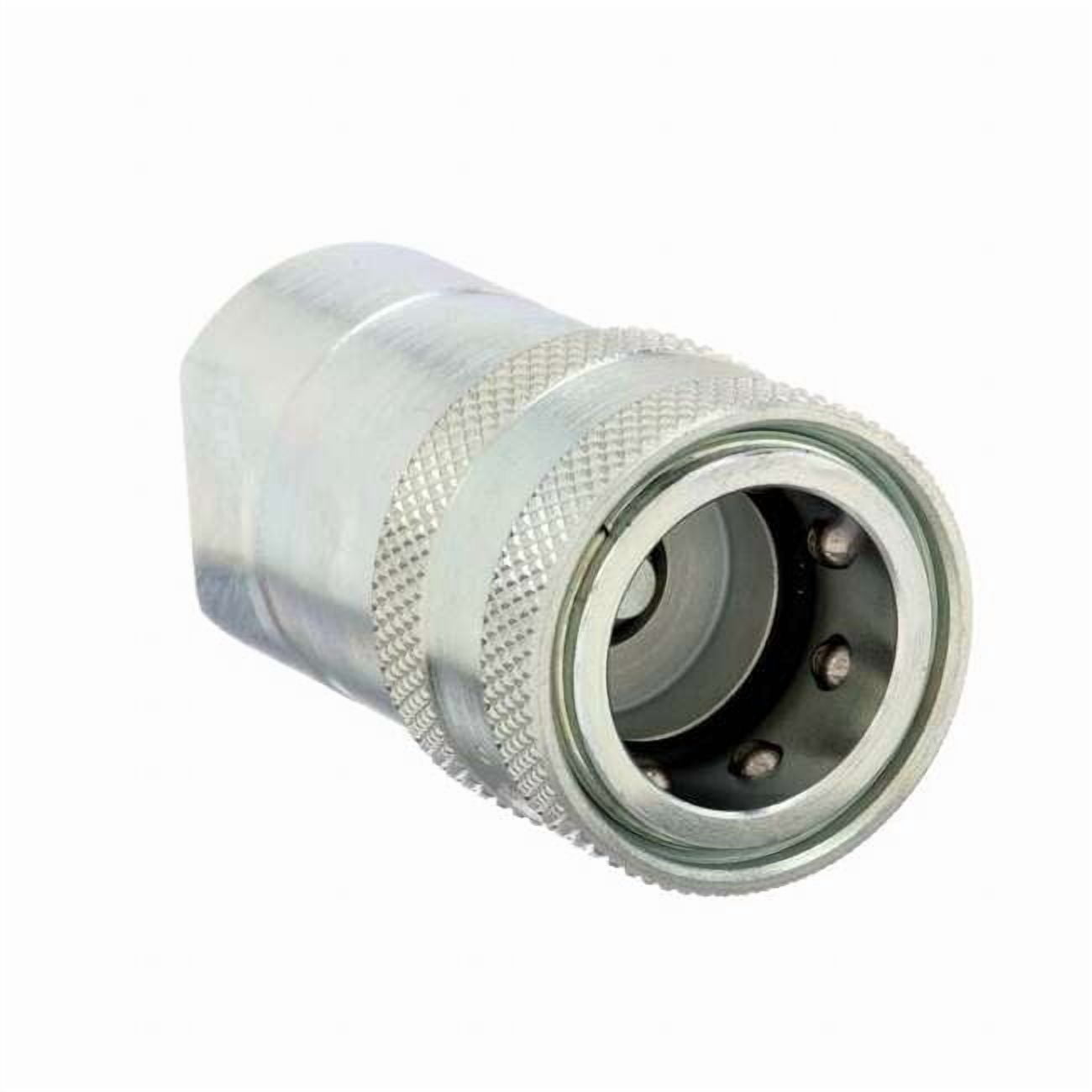 Hydraulic Quick Connect Hose Coupling, Steel Body, Sleeve Lock, 3/8"-18 Thread Size, 4000 Series