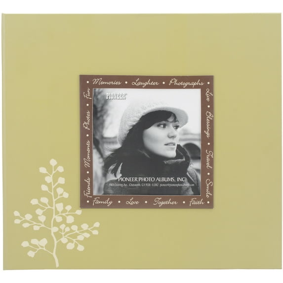 Pioneer Raised Frame Printed Post Bound Album 8"X8"-Leaves