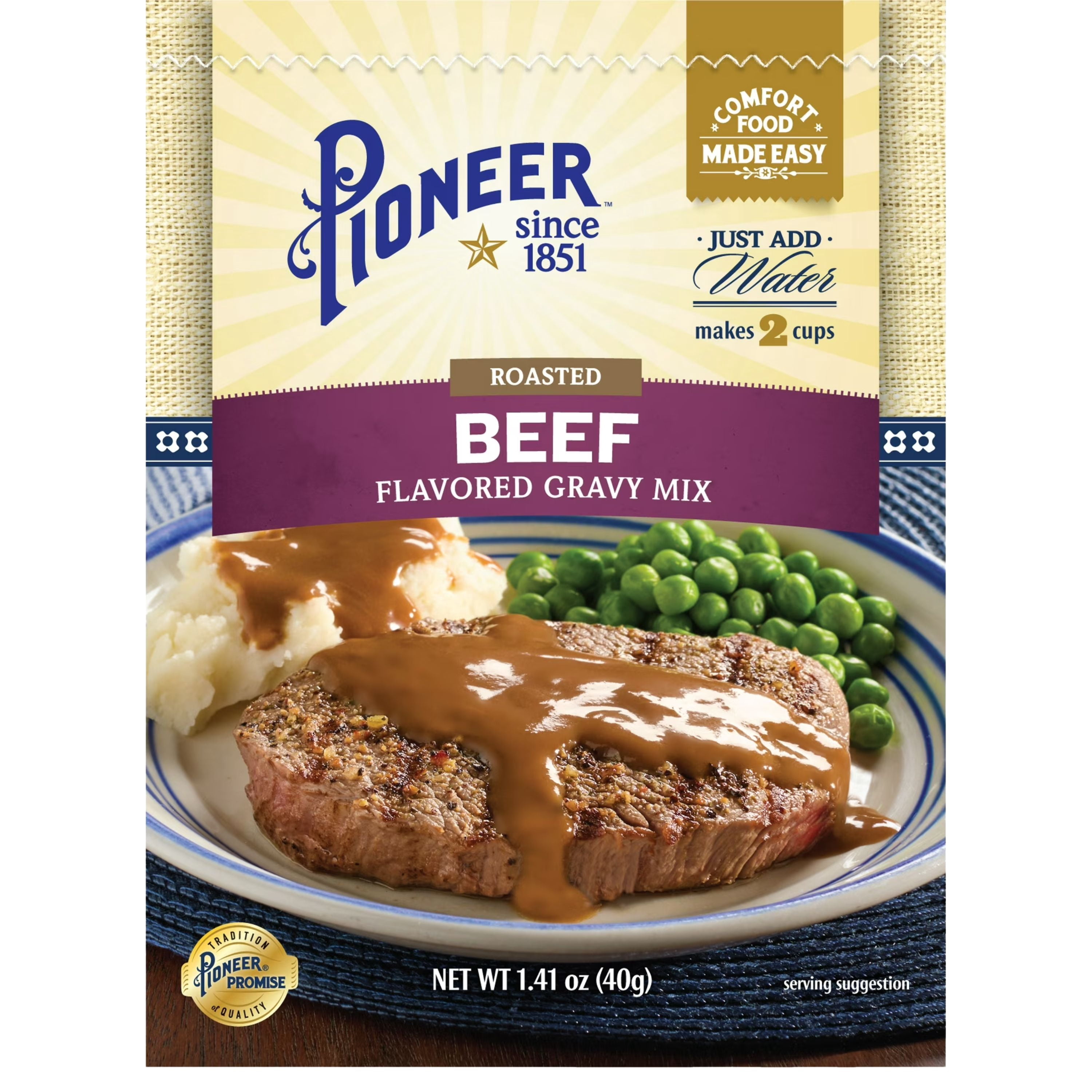 Food Packet Made In Pioneer, Roasted Beef Gravy Mix Packet, 1.41 oz, Homestyle Flavor ...