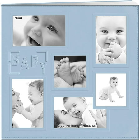 Pioneer Embossed Collage Frame Post Bound Album 12"X12"-Baby - Blue