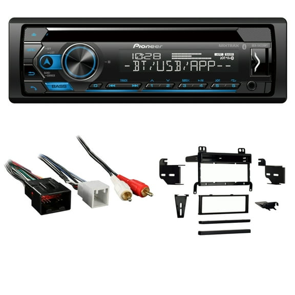 Pioneer Single DIN CD w/ Bluetooth Car Stereo Upgrade for 2001-2003 Ford Mustang Includes In-Dash Car Stereo, Dash Kit and Harness
