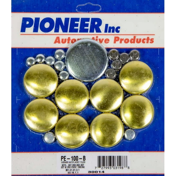 Pioneer Small Block Chevy Brass Freeze Plug Kit P/N PE100B