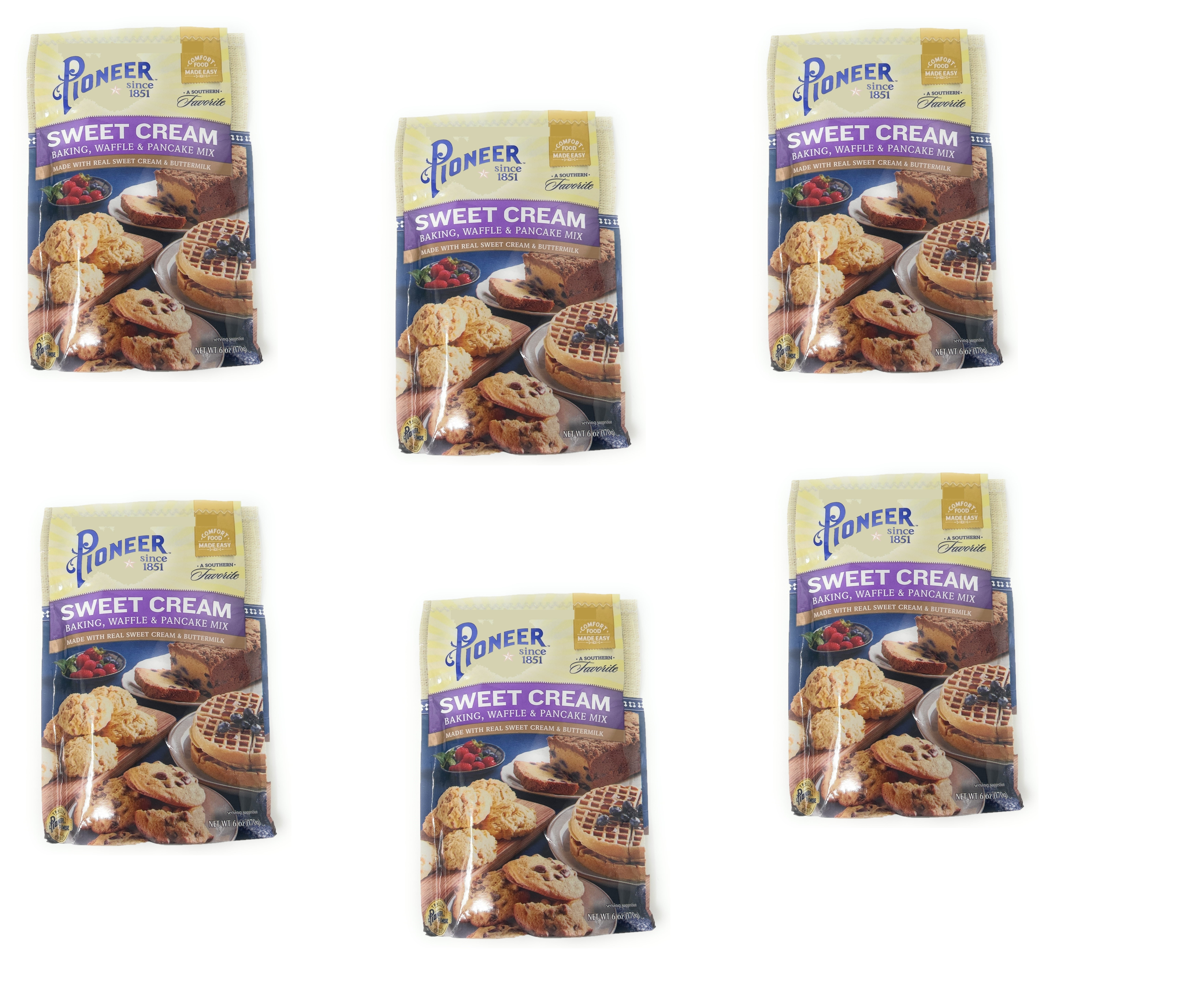 Pioneer Sweet Cream Waffle & Pancake Mix 6oz - pack of 6