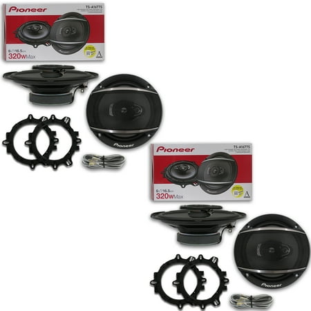 Pioneer TS-A1677S 6.5 Inch 3-Way Car Audio Coaxial Speakers, 320 Watts Max, Pair